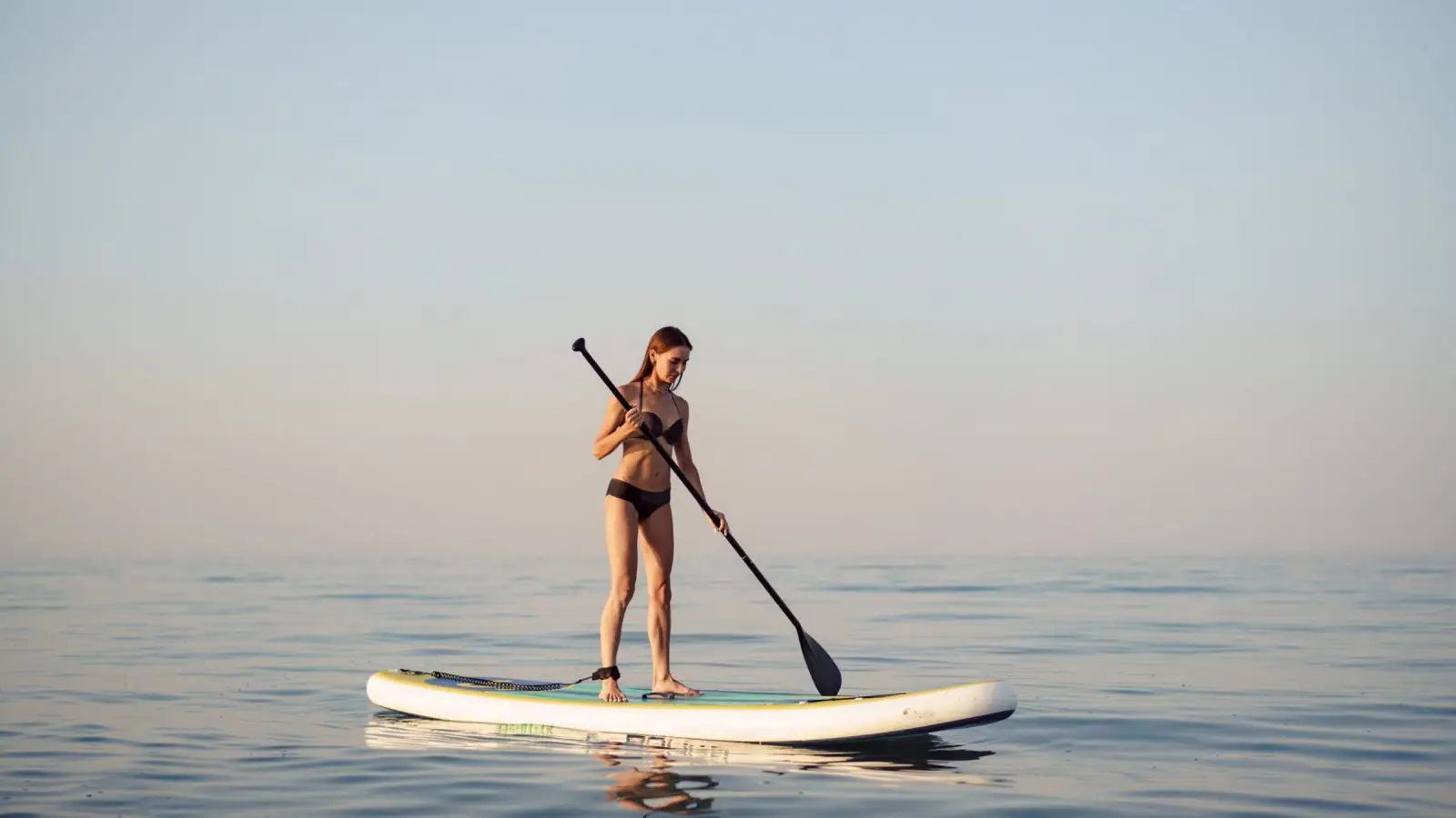 Stand-Up Paddle Boarding in Laguna Madre in South Padre Island, TX